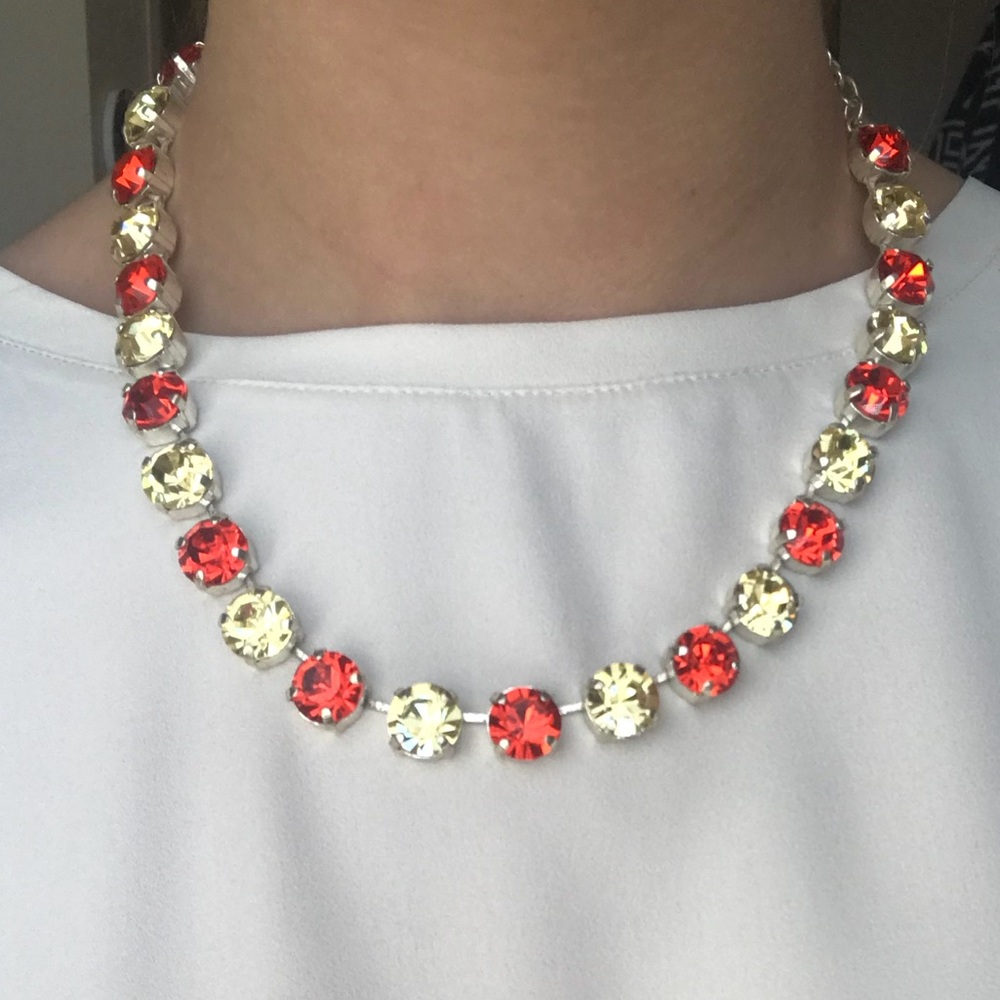 cushion cut 23 gem necklace